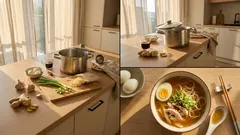 Jak przygotować domowy „leniwy ramen” na rosole z kurczaka – aromatyczną zupę w 40 minut