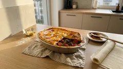 Wołowina pod chrupiącą pokrywką z ciasta francuskiego – odświętny obiad, który robi wrażenie