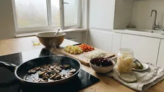 Klasyczny winegret z podsmażonymi pieczarkami: jeden dodatek i kilka prostych trików